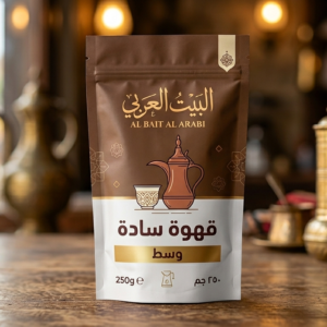 ربع قهوة سادة وسط